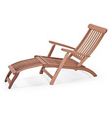 Eucalyptus Patio Deck Steamer Lounger Chair