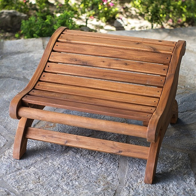 Acacia Plantation Outdoor Patio Ottoman Footrest