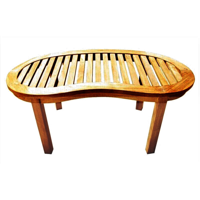 Teak Curved Patio Outdoor Coffee Table