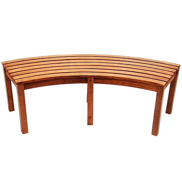 Eucalyptus 5 Foot Backless Curved Conversation Bench