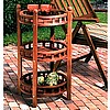 Deluxe Teak Oiled Eucalyptus 3-Tier Side Table
