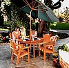 Teak Finish Adirondack Dining Set