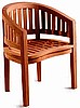 Teak Finish Curved Chair