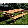 Quality Heavy-Duty Pine Wood 4ft Picnic Table