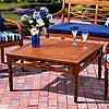 Deluxe Carved Eucalyptus Patio Coffee Cocktail Table