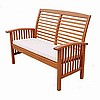 Teak Oiled Balau Mission Bench w/Cushion