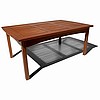 Teak Finish Slat Coffee Cocktail Table