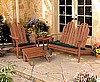 Teak Finish Adirondack Outdoor Reclining Loveseat