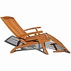 Teak Finish Wood Outdoor Steamer Deck Chair