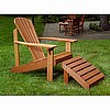 Teak Finish Adirondack Armchair & Ottoman Set