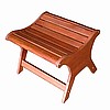 Teak Finish Wood Plantation Ottoman