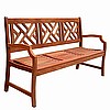 Teak Type 3 Seater Chippendale Garden Bench