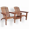 Teak Type Keruing Outdoor Adirondack Settee Tete-A-Tete