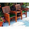 Mission Teak Wood Settee Tete-A-Tete