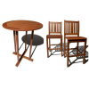 Teak Finish 5pc Bar Height Dining Set