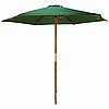 Wood 6 Foot Green Outdoor Market Umbrella
