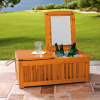 Large Wood Double Patio Cooler