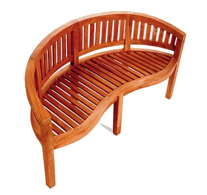 Eucalyptus 5 Foot Curved Banana Outdoor Bench