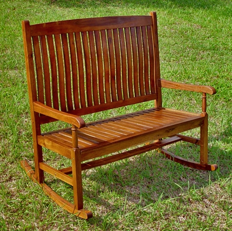 Solid Acacia Hardwood Exterior Rocking Bench