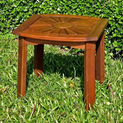 Acacia Hardwood Sunburst Patio Side Table