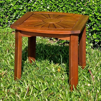 Acacia Hardwood Sunburst Patio Side Table