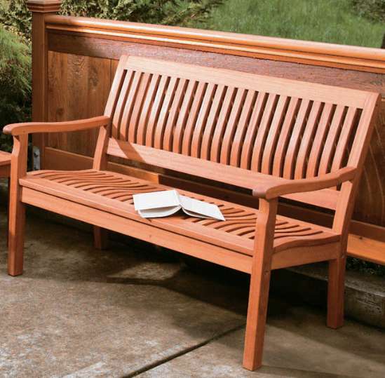 Eucalyptus 4 Foot Curved Back Patio Bench