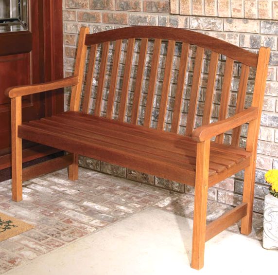 Eucalyptus 4 Foot Arched Back Patio Bench
