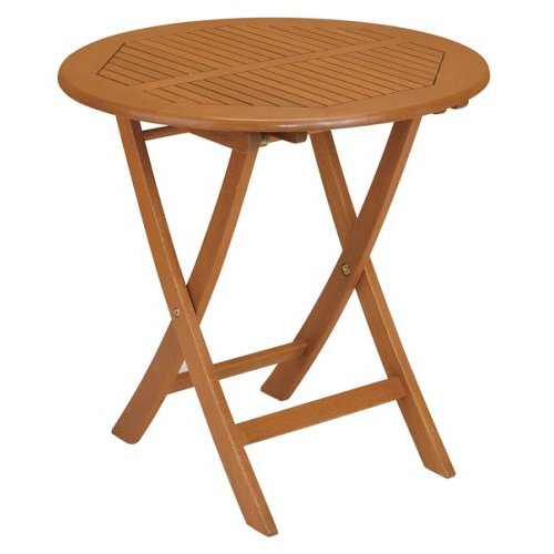 Teak Finish 28 Inch Wood Outdoor Patio Bistro Table