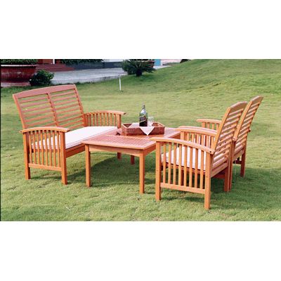 Pair Teak Type Mission Deck Armchair with Cushion