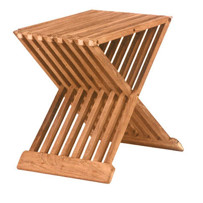 Teak X Style Folding Balcony Side Table