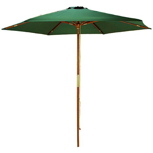 Wood 7 Foot Green Outdoor Market Umbrella