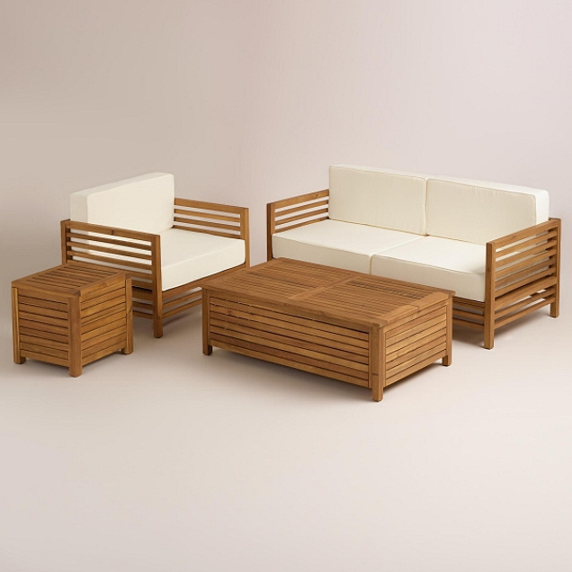Acacia Contemporary Storage Side End Table