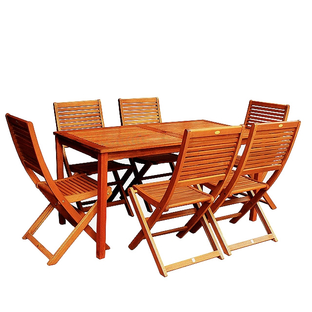 Teak Type 7 Piece Veranda 59 Inch Dining Set