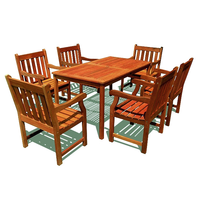 Teak Type 7 Piece 59 Inch Patio Dining Set