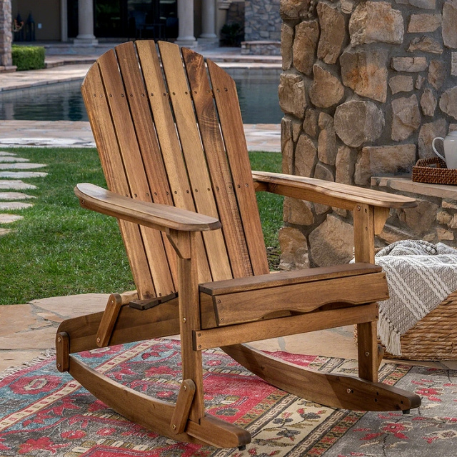 Acacia Adirondack Outdoor Porch Rocking Chair