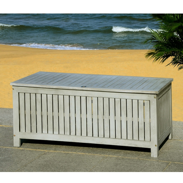 Acacia Gray Patio Storage Trunk Chest