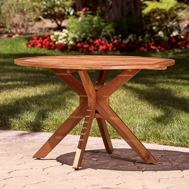 Acacia X-Frame Outdoor Patio Dining Table