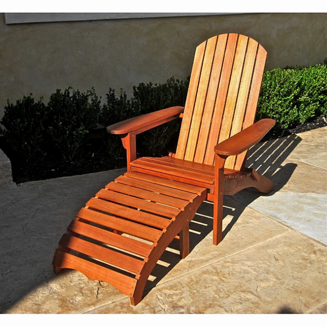 Balau Outdoor Patio Adirondack Chair and Ottoman