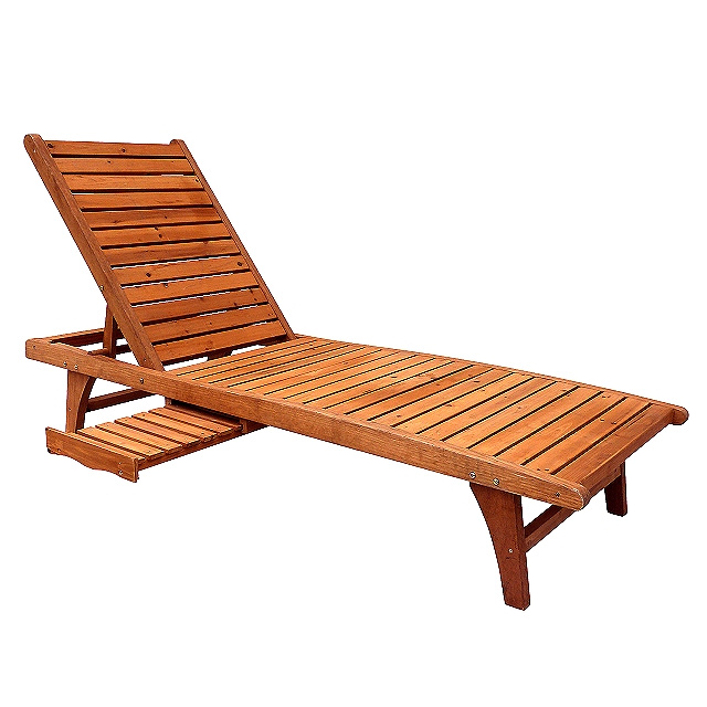 Cedar Wood Patio Deck Chaise Lounger