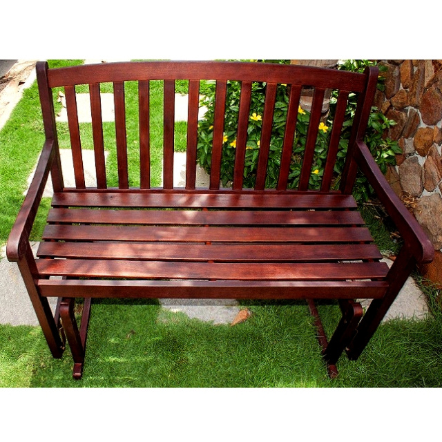 Classic Hardwood 4 Foot Arch Back Glider Bench