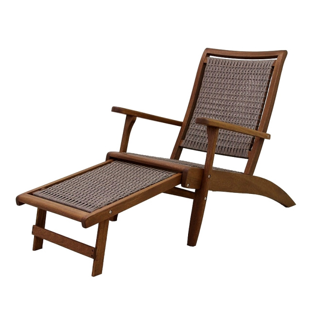 Dark Eucalyptus Wicker Steamer Lounge