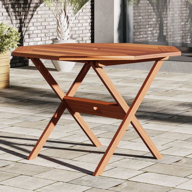 Eucalyptus 48 Inch Hardwood Octagonal Dining Table