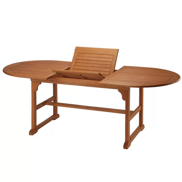 Eucalyptus 58 to 79 Inch Outdoor Extendable Dining Table