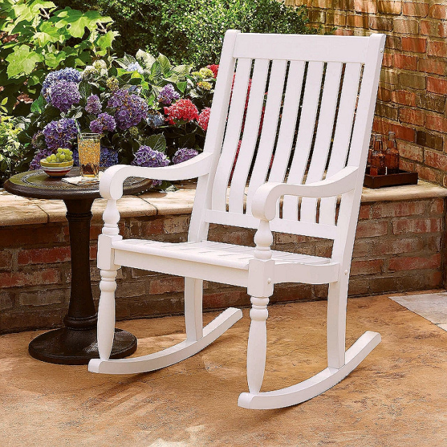 Eucalyptus Deluxe White Porch Rocking Chair