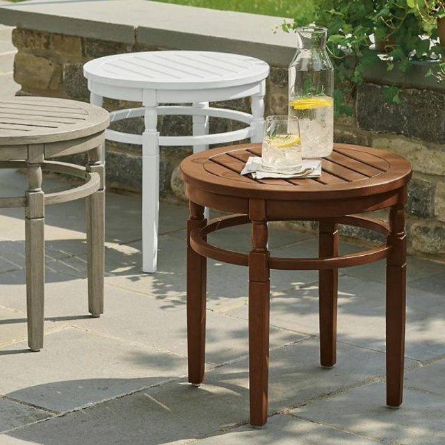 Eucalyptus Outdoor Patio Deck Side Table