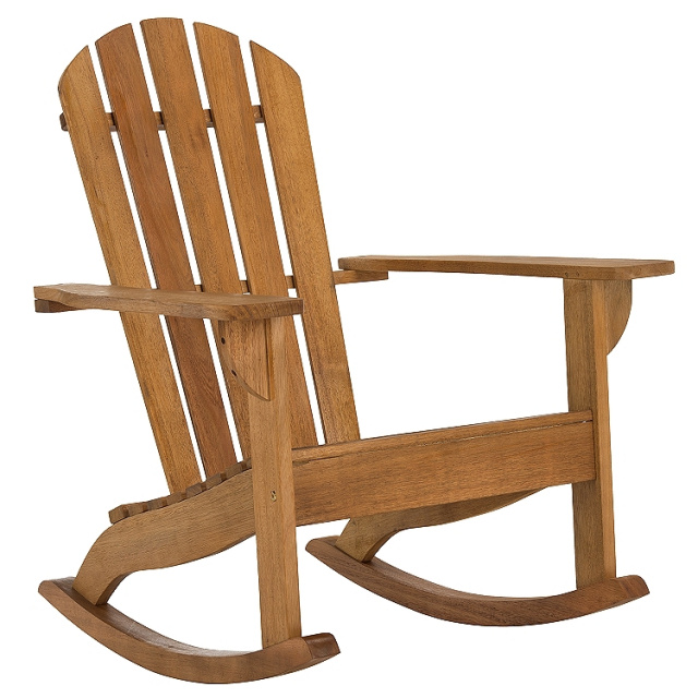 Rustic Eucalyptus Adirondack Porch Rocking Chair