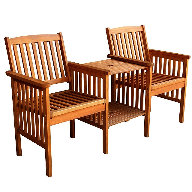 Mission Hardwood Patio Settee Tete-A-Tete