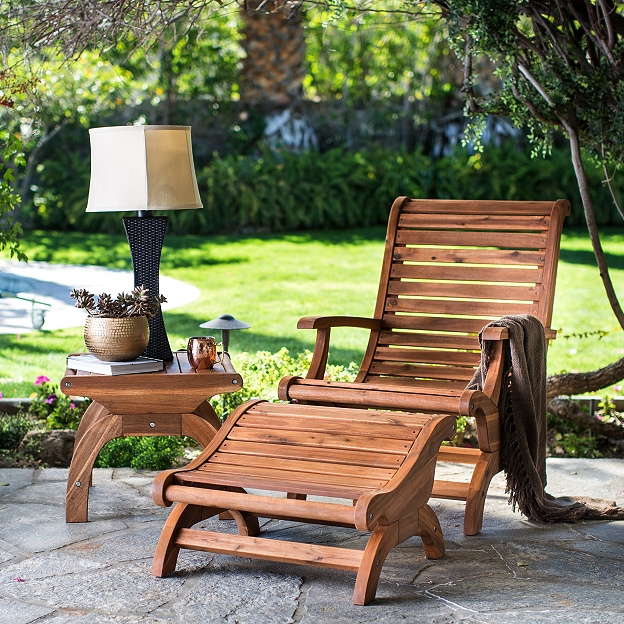 Acacia Plantation Style Outdoor Patio Deck Chair