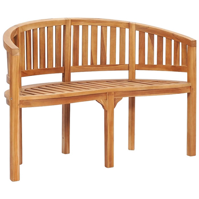 Teak 4 Foot Curved Island Garden Bench