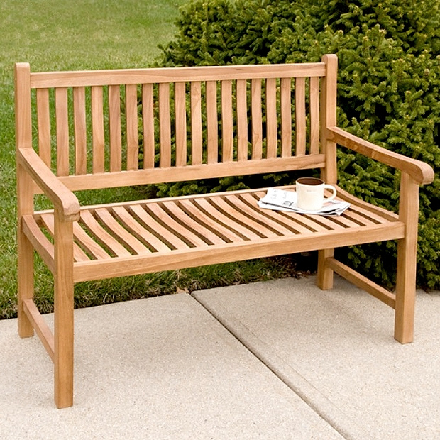 Teak 4 Foot Classic Patio Outdoor Bench